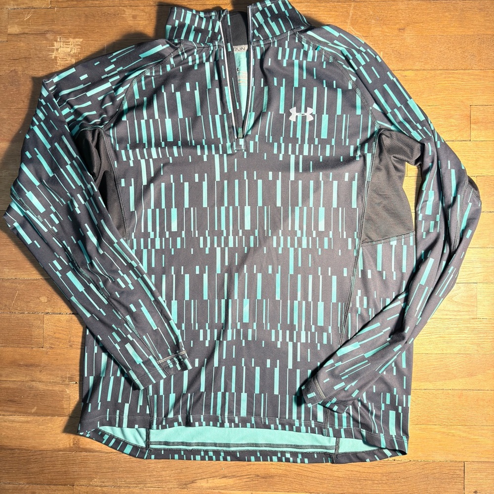Under Armour Teal and Black Half-Zip Pullover